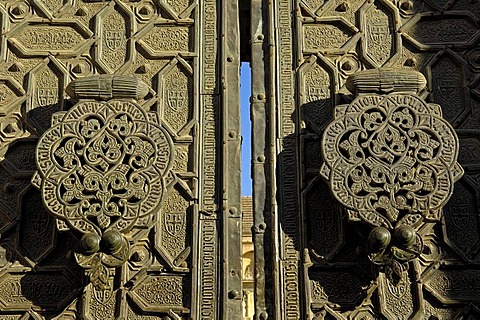 Detail of the entrance door of the Great Mosque, Cordoba, Andalusia, Spain, Europe