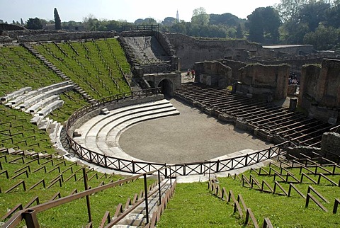 Antique theatre in Pompeii, Italy, Europe