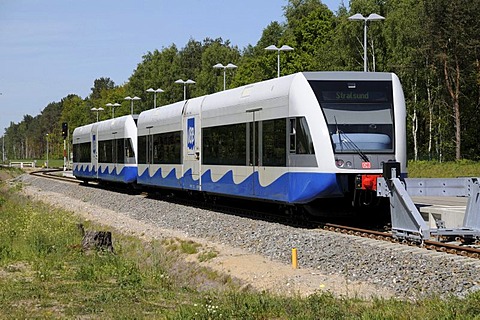 Modern railway Swinoujscie - Stralsund, Poland, Europe