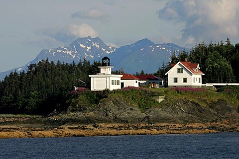 Point Retreat Lighthouse on Admiralty Island, Lynn Channel, Inside Passage, Alaska, USA