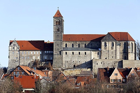 St. Servatii abbey church, castle hill, Quedlinburg, Harz, Saxony-Anhalt, Germany, Europe