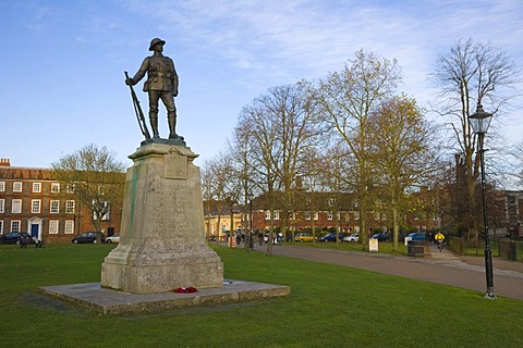 Kings Royal Rifle Corps war memorial in the grounds of Winchester Cathedral, Winchester, Hampshire, England, United Kingdom, Europe