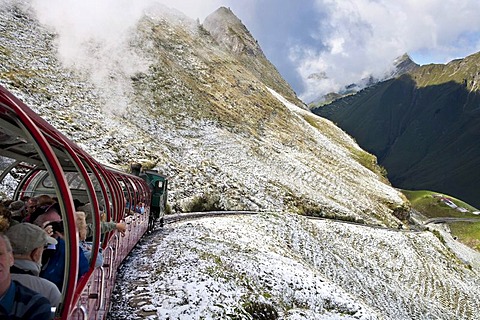 Ride on the Brienz-Rothorn-Bahn rack railway on Mt. Brienzer Rothorn, Bernese Oberland, Switzerland, Europe