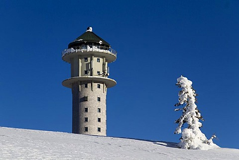 Meteorological station on the summit of Mt Seebuck, Feldberg, southern Black Forest, Breisgau-Hochschwarzwald district, Baden-Wuerttemberg, Germany, Europe