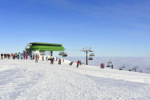 The upper cable car station on Mt. Seebuck, an outlier of the 1493m high Mt. Feldberg in the Black Forest, Landkreis Breisgau-Hochschwarzwald district, Baden-Wuerttemberg, Germany, Europe