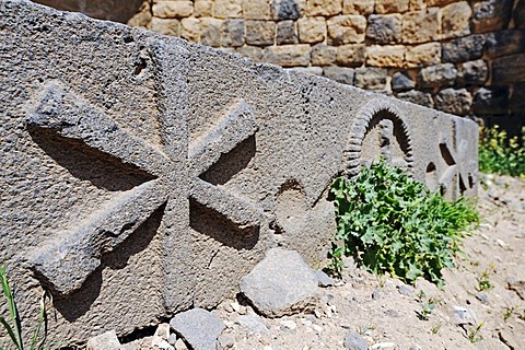 Excavation site in the Roman ruins of Bosra, Syria, Asia