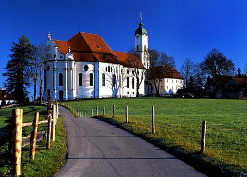 Wieskirche church, Allgaeu, Upper Bavaria, Germany, Europe