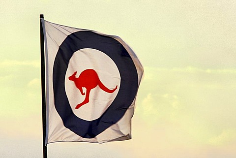 RAAF Royal Australian Airforce flag blowing in the wind