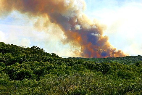 Smoke from a bushfire in D'Entrecasteaux National Park, Western Australia, Australia