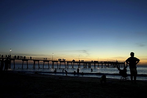 Dusk on the beach at Glenelg, Adelaide, South Australia, Australia