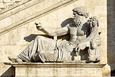 Statue of the Nile river god, Palazzo Senatorio Senators' Palace, Piazza del Campidoglio Capitol Square, Rome, Lazio, Italy, Europe