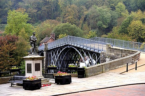 A view of the Iron Bridge, Ironbridge, Shropshire, England, United Kingdom, Europe