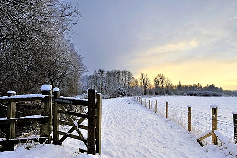 Snowy landscape, Cornmill Meadow, England, United Kingdom, Europe