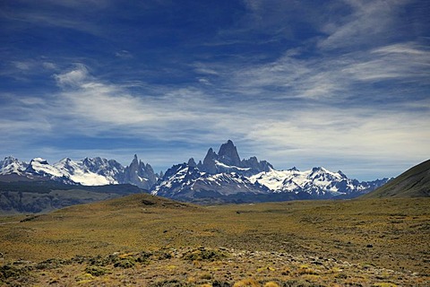 Mt. Fitz Roy and Mt. Cerro Torre, El Chalten, Andes, Patagonia, Argentina, South America