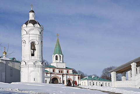 Bell-tower and front gate of Kolomenskoye Museum Reserve, Moscow, Russia