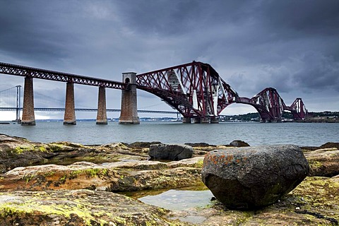 The Forth Railway Bridge in Queensferry, Scotland, United Kingdom, Europe