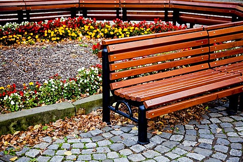 Bench in the district of Altkoetzschenbroda, Radebeul, Saxony, Germany, Europe