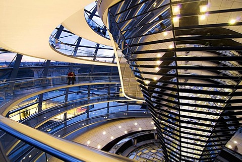 Glass dome of the Reichtstag building, Berlin, Germany, Europe