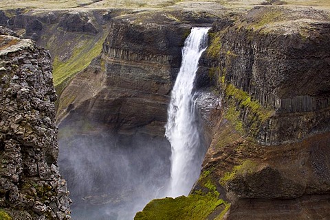 Haifoss waterfall, Hekla, Iceland, Europe