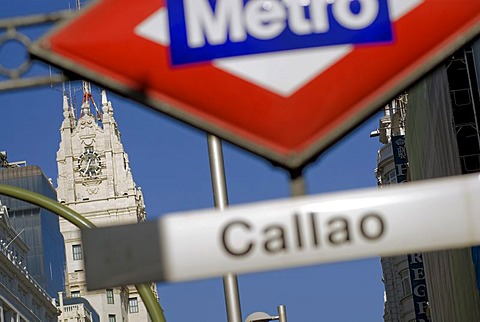 El Edificio de Telefonica building, Gran Via, Madrid, Spain, Europe