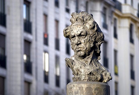 Goya bust, Goya street, Madrid, Spain, Europe