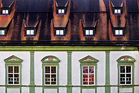 Roof and facade, Benediktbeuern Abbey, Bavaria, Germany, Europe