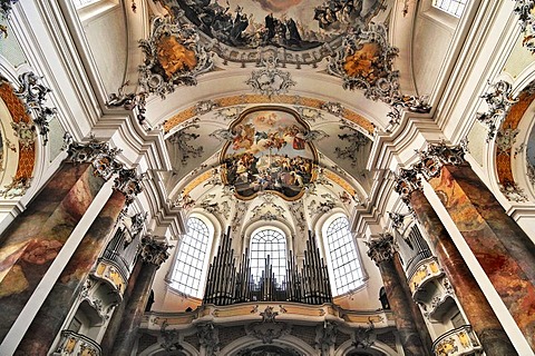 Organ, Basilica of the Benedictine Abbey in Ottobeuren, Bavaria, Germany, Europe