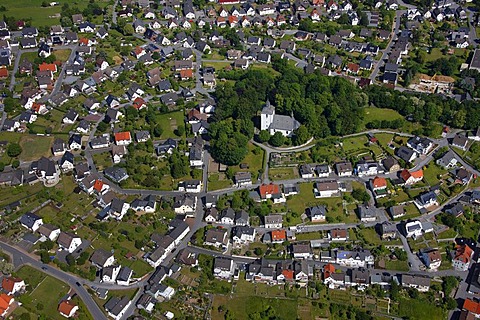 Aerial view, Warstein, Kreis Soest district, Sauerland region, North Rhine-Westphalia, Germany, Europe