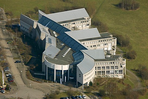 Aerial view, Privatuniversitaet Witten private university, Herdecke Witten, Ruhrgebiet region, North Rhine-Westphalia, Germany, Europe