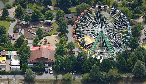 Aerial view, ferris wheel, fair, Centropark, Neue Mitte area, Osterfeld, Oberhausen, Ruhrgebiet region, North Rhine-Westphalia, Germany, Europe