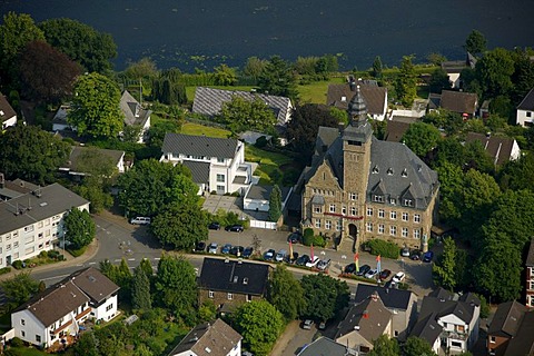 Aerial photo, row houses, old town, Wetter market town, North Rhine-Westphalia, Germany, Europe