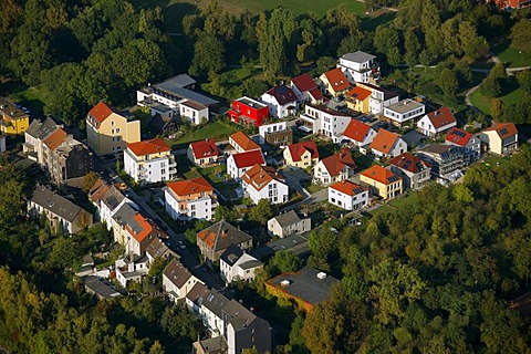 Aerial view, Tremonia housing development, Schoenau, Dortmund, Ruhrgebiet region, North Rhine-Westphalia, Germany, Europe