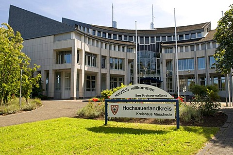 The Kreishaus county administration of the Hochsauerlandkreis county, Meschede, Sauerland region, North Rhine-Westphalia, Germany, Europe