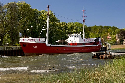 Ship in the port of Ralswiek, Isle of Ruegen, Mecklenburg-Western Pomerania, Germany, Europe