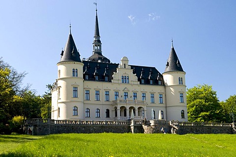 Neo-Renaissance chateau in Ralswiek, Isle of Ruegen, Mecklenburg-Western Pomerania, Germany, Europe