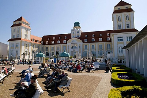 Open air concert at Kurhaus, spa hotel in the Baltic Sea resort town of Binz, Isle of Ruegen, Mecklenburg-Western Pomerania, Germany, Europe