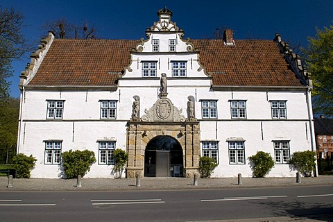 Gatehouse at the palace gardens, Husum, North Friesland, Schleswig-Holstein, Germany, Europe