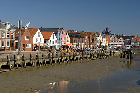 Inland harbour, Husum, North Friesland, Schleswig-Holstein, Germany, Europe