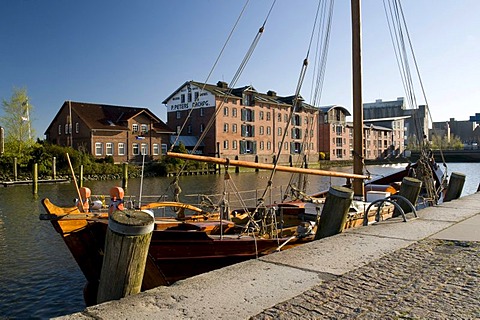 Inland harbour, Husum, North Friesland, Schleswig-Holstein, Germany, Europe