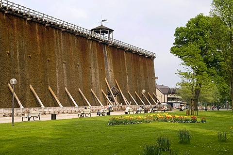 Old saltworks and salina in the spa gardens, Bad Rothenfelde, Osnabruecker Land region, Lower Saxony, Germany, Europe