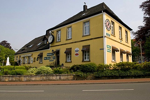 Uhrenmuseum clock museum and coffeehouse, Bad Iburg, Osnabruecker Land region, Lower Saxony, Germany, Europe