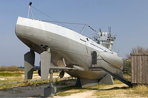 U-boat U995, Technisches Museum Technical Museum on the beach of the Baltic resort Laboe, Kieler Bucht, Schleswig-Holstein, Germany, Europe