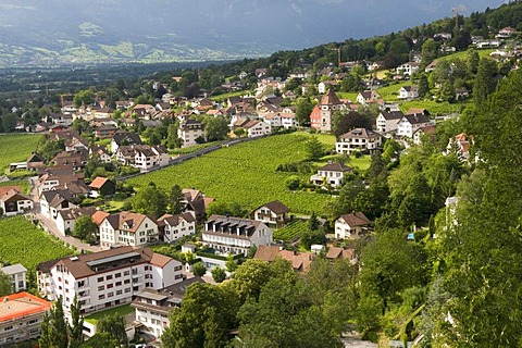 Overlooking Vaduz, Principality of Liechtenstein, Europe