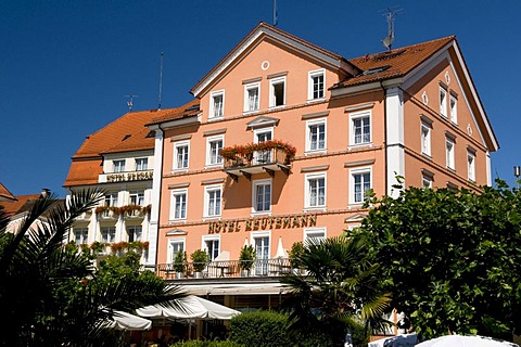 Hotel Reutemann in the old town, Lindau, Lake Constance, Bavaria, Germany, Europe