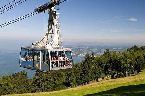 Pfaenderbahn aerial tramway ascending to Mt. Pfaender, 1064m, Bregenz, Lake Constance, Vorarlberg state, Austria, Europe