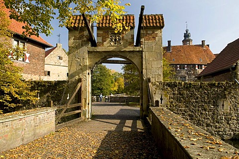 Wasserburg Vischering moated castle in Luedinghausen, Muensterland region, North Rhine-Westphalia, Germany, Europe