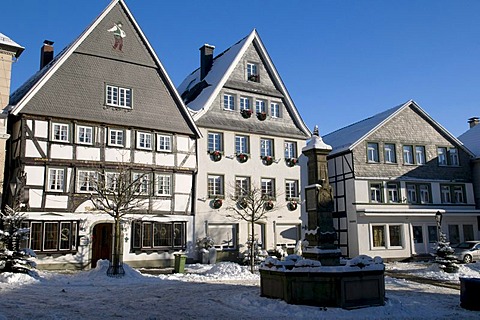 Alter Markt square in the old town of Arnsberg, Sauerland region, North Rhine-Westphalia, Germany, Europe