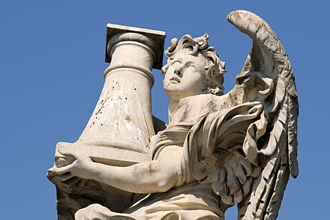 Angel statue on the Ponte Sant'Angelo bridge, Rome, Italy, Europe