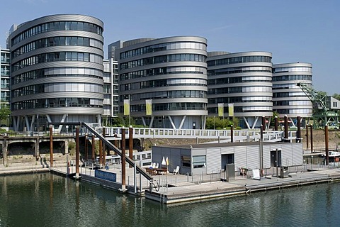 Office building in the Innenhafen Duisburg harbor, Route der Industriekultur Route of Industrial Heritage, Essen, Ruhrgebiet region, North Rhine-Westphalia, Germany, Europe