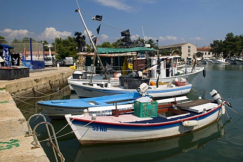 Fishing boats in the harbor of Novigrad, Istria, Croatia, Europe